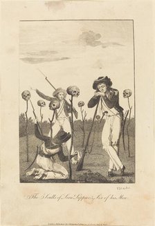 The Sculls of Lieut Leppar, & Six of his Men, 1793. Creator: William Blake.