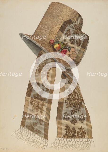 Poke Bonnet, c. 1935/1942. Creator: Irene Lawson.