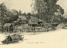 Houses on stilts, Bangkok, Siam, 1898.  Creator: Christian Wilhelm Allers.