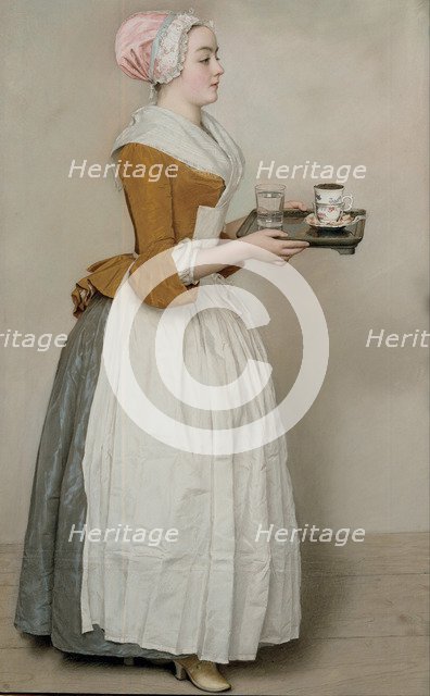 The Chocolate Girl (La Belle Chocolatière de Vienne), c. 1745. Artist: Liotard, Jean-Étienne (1702-1789)