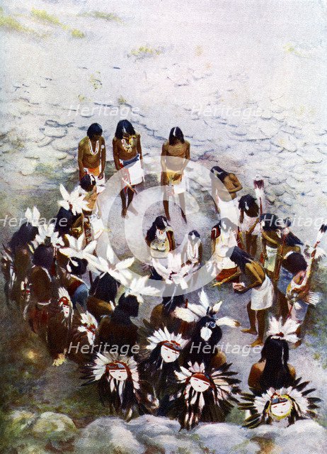 The Hopi flute ceremony. Artist: Unknown