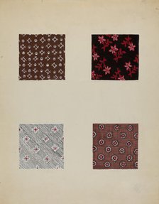 Materials from Quilt, c. 1936. Creator: Katherine Hastings.