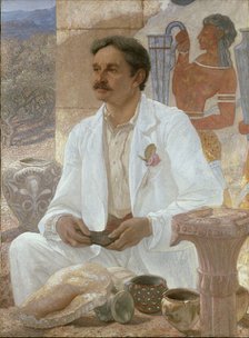Sir Arthur Evans among the Ruins of the Palace of Knossos, 1907. Artist: Sir William Blake Richmond.