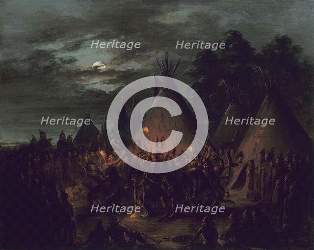 Scalp Dance, Sioux, 1845-1848. Creator: George Catlin.