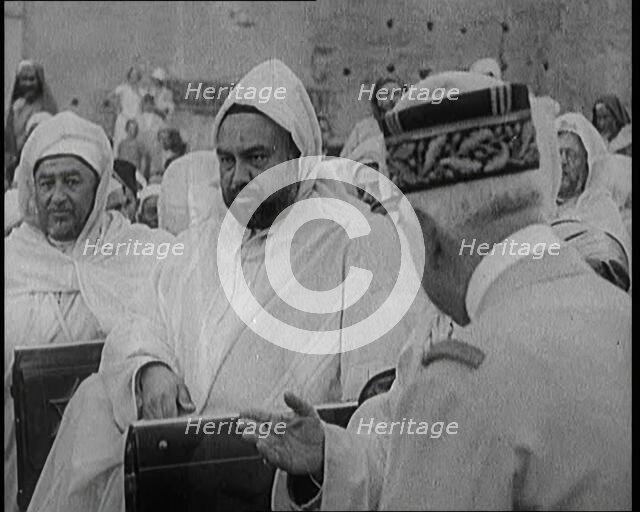 A Male Civilian Talks to a Male French Officer, 1920s. Creator: British Pathe Ltd.