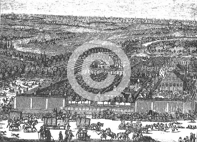 German Quarter (Nemetskaya sloboda) in Moscow, 1705. Artist: Schoonebeek (Schoonebeck), Adriaan (1661-1705)