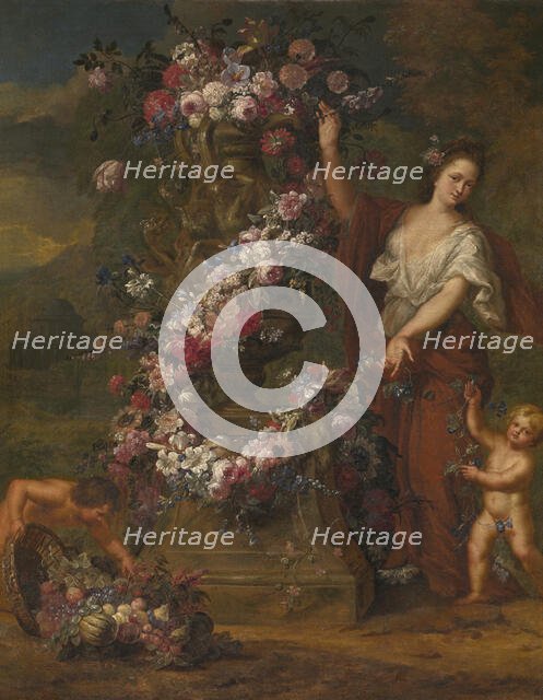 Allegorical Figure with Flowers, 1688. Creator: Gaspar Peeter Verbruggen II.