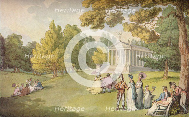 'The Gardens at Stowe House, Bucks', c1785. Artist: Thomas Rowlandson.