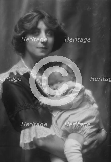 Moracchini, Pierre, Mrs., and baby, portrait photograph, 1913. Creator: Arnold Genthe.