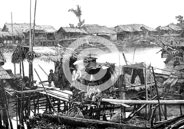 Sketches in Annam: a riverside dwelling, 1883. Creator: Unknown.