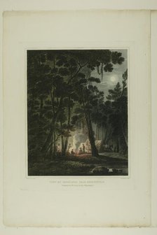View By Moonlight, Near Fayetteville, plate three of the second number of Picturesque V..., 1819/21. Creator: John Hill.