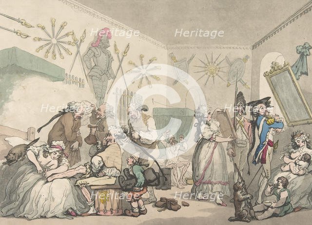 French Barracks, August 12, 1791., August 12, 1791. Creators: Thomas Rowlandson, Thomas Malton II.