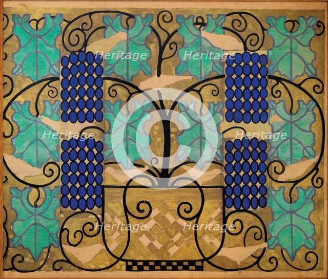 Vine tendrils. Design for the altar frieze of the church at the Steinhof in Vienna, 1905-1906.