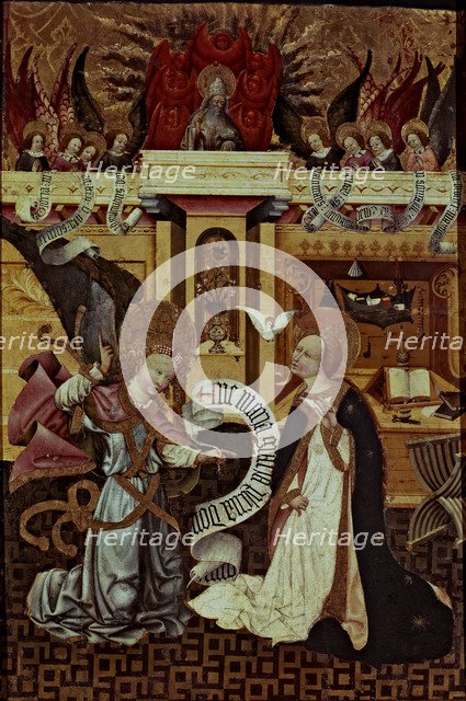  'The Annunciation', table of the Verdu altarpiece, tempera on wood made around 1434, from the pa…