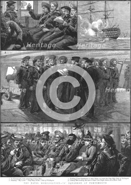 ''The Naval Mobilisation, "A" Squadron at Portsmouth', 1888. Creator: Charles Joseph Staniland.