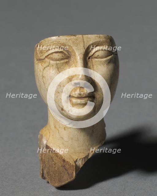 Face from a Cosmetic Spoon, 1391-1353 BC. Creator: Unknown.