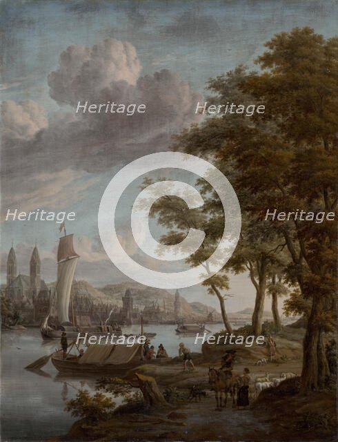 City on a river, 1651-1700. Creator: Jacobus Storck.