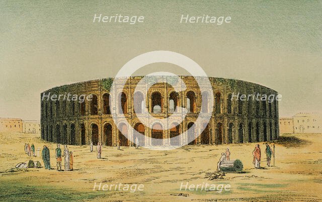 Roman amphitheater, Nimes, France, 1881. Creator: Unknown.