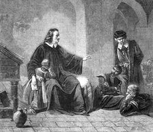 "John Bunyan Reciting 'The Pilgrim’s Progress'...in Bedford Gaol,...by G. F. Folingsby..., 1864. Creator: W Thomas.