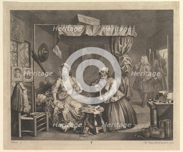A Harlot's Progress, Plate 3, April 1732. Creator: William Hogarth.