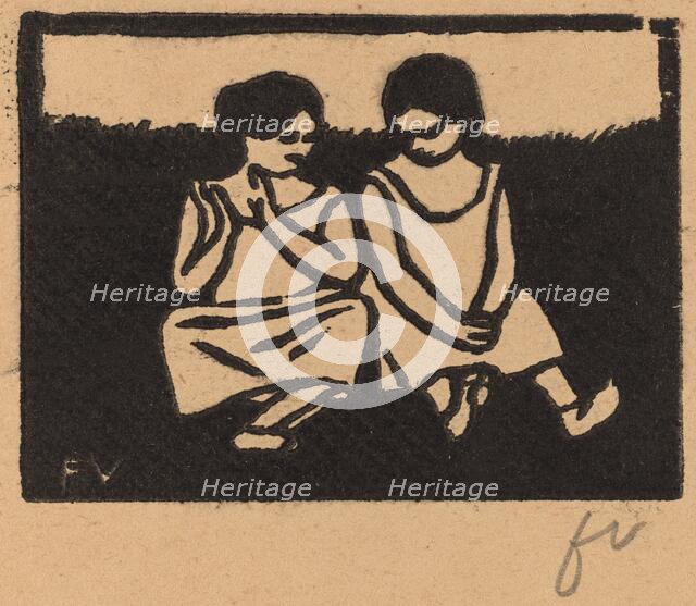 Two Girls in Chemises (Deux fillettes en chemise), 1893. Creator: Félix Vallotton.