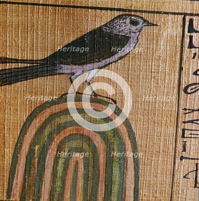 Egyptian papyrus showing Ani as a swallow, 13th century BC. Artist: Unknown
