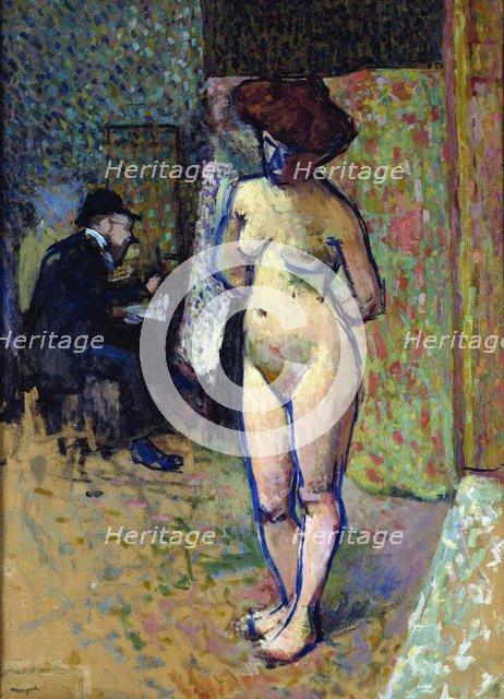 Matisse in the Manguin's studio, 1905. Creator: Marquet, Pierre-Albert (1875-1947).