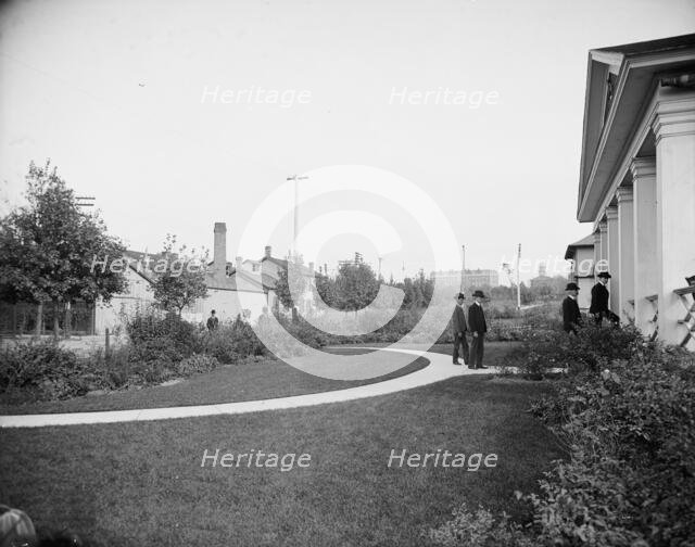 Front lawn of officers' club, National Cash Register [Company], Dayton, Ohio, (1902?). Creator: William H. Jackson.