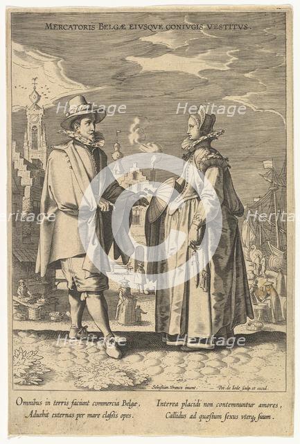 Mercatoris Belgae Eiusque Coniugis Vestitus, from Fashions of Different Nations.n.d. Creator: Pieter de Jode I.