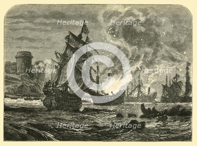 'The Dutch in the Medway: De Ruyter's Attack on Upnor Castle', 1667, (1890).   Creator: Unknown.