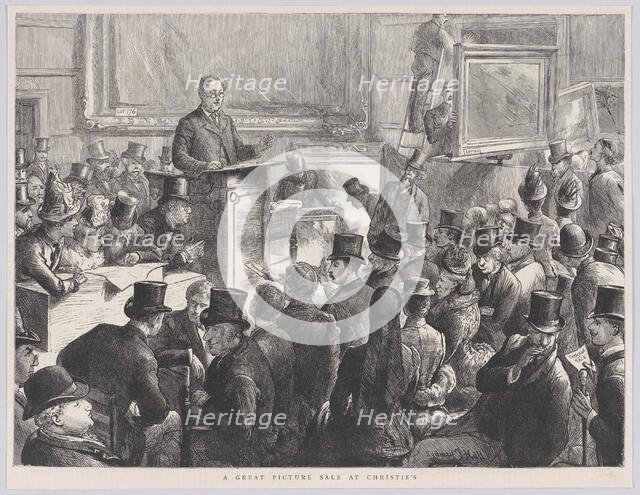 A Great Picture Sale at Christie's, from "The Graphic", September 10, 1887. Creator: Unknown.