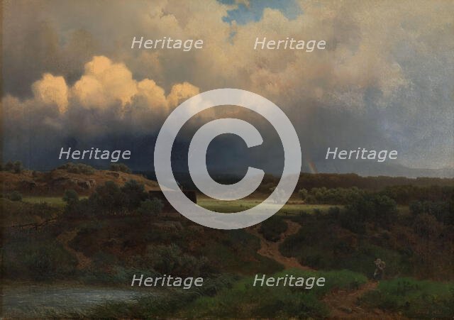 Landscape with stormy Sky, 1855. Creator: Joachim Frich.