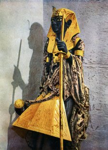 Wooden statue of Tutankhamun, Egypt, 1933-1934. Artist: Unknown