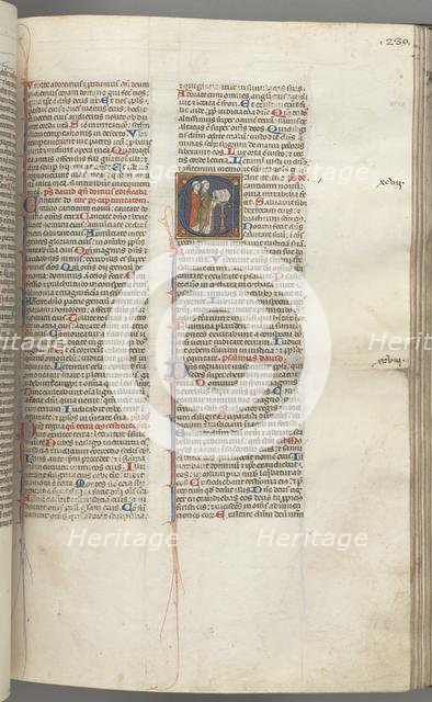 Fol. 230r, Psalm 97, historiated initial C, two clerics singing at a lectern. , c. 1275-1300. Creator: Unknown.