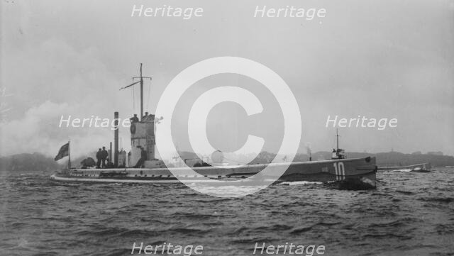 Submarine "U-10" at full speed, between c1914 and c1915. Creator: Bain News Service.