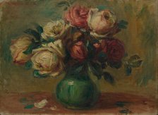 Roses in a Vase, c. 1890. Creator: Pierre-Auguste Renoir (French, 1841-1919).