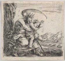 Saturn, from 'Game of Mythology' (Jeu de la Mythologie), 1644. Creator: Stefano della Bella.