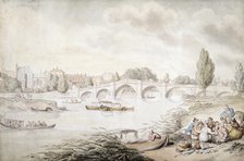 Richmond Bridge, London, (c1780-c1820?). Artist: Thomas Rowlandson