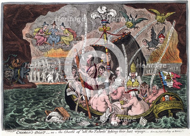 'Charon's Boat, or the Ghosts of all the Talents taking their last voyage', 1807. Artist: James Gillray