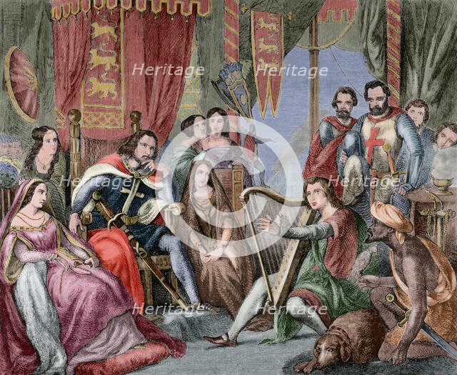 Richard the Lionheart listening to music, 19th century. Creator: Unknown.