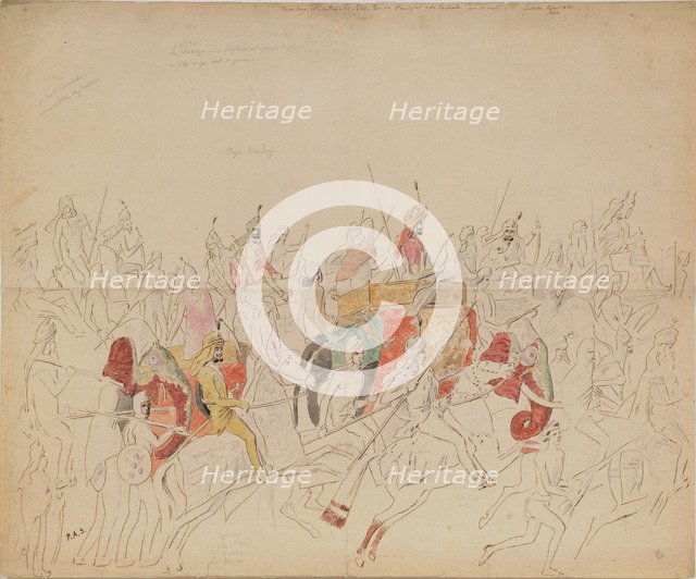 Maharaja Sher Singh of Punjab and His Court, 1846. Artist: Saltykov, Alexei Dmitriyevich (1806-1859)