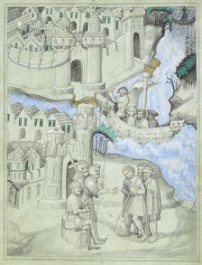 Travellers in the Middle East, c1410-c1420.  Creator: Master of the Mandeville Travels.