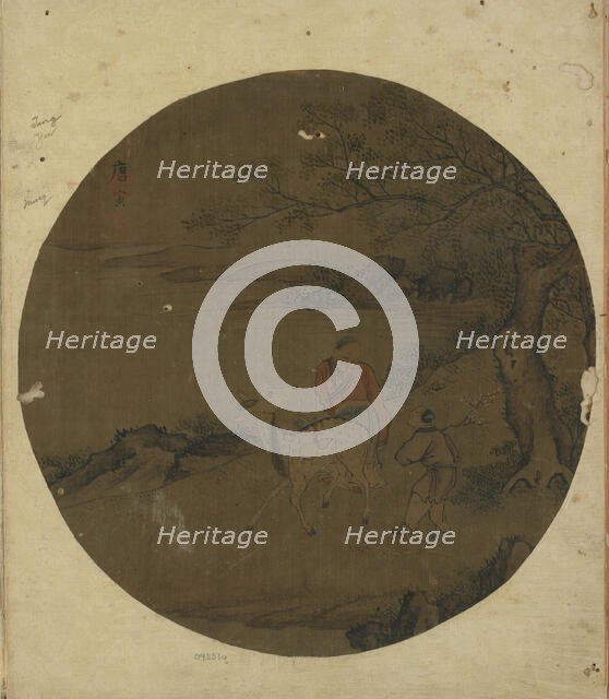 Immortal, deer, and boy, Ming dynasty, 16th-17th century. Creator: Unknown.