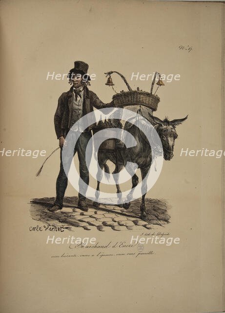 Ink Dealer. From the Series "Cris de Paris" (The Cries of Paris), 1815. Creator: Vernet, Carle (1758-1836).