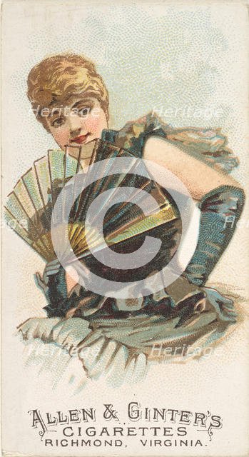 Plate 16, from the Fans of the Period series (N7) for Allen & Ginter Cigarettes Brands, 1889. Creator: Allen & Ginter.
