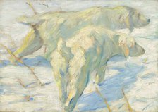 Siberian Dogs in the Snow, 1909/1910. Creator: Franz Marc.