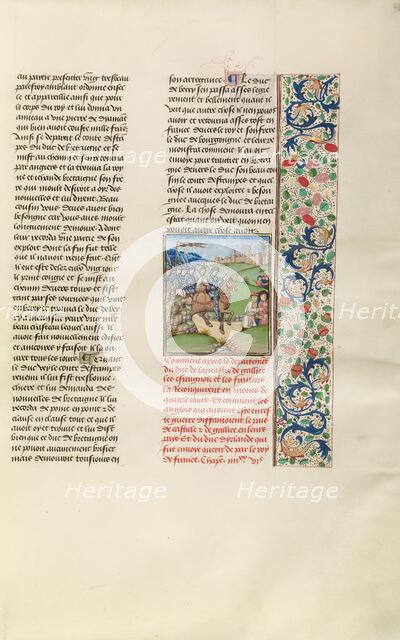 The Spanish and French Capturing Lands in Galicia, c1380s; Chroniques (Book Three), about 1480-1483. Creator: Unknown.