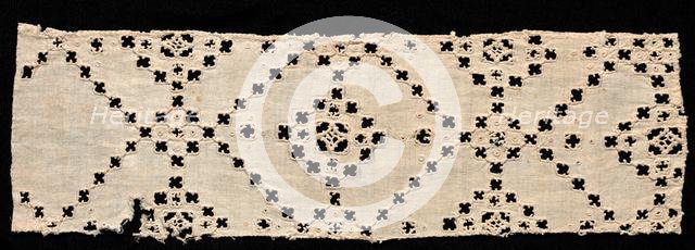 Fragment of Needlepoint (Cutwork) Lace, late 17th century. Creator: Unknown.