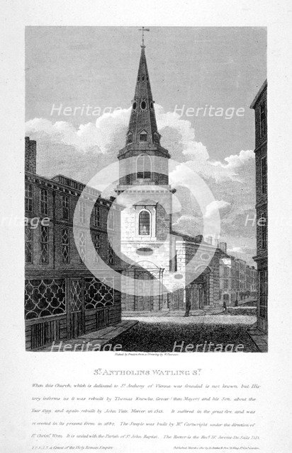 St Antholin, Watling Street, City of London, 1810.               Artist: W Preston