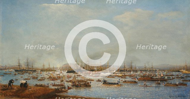 The Arrival Of The Russian Fleet Into Toulon Harbour, 1893.
